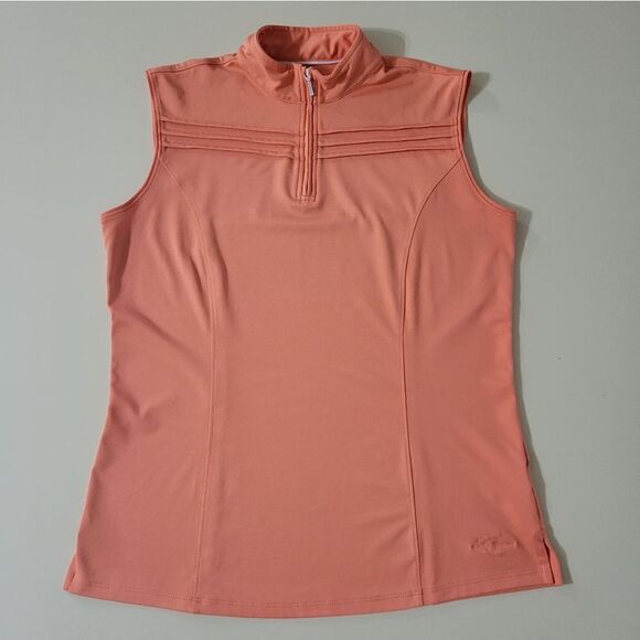 Lady Hagen Orange Sleeveless Golf Top - Picture 1 of 11